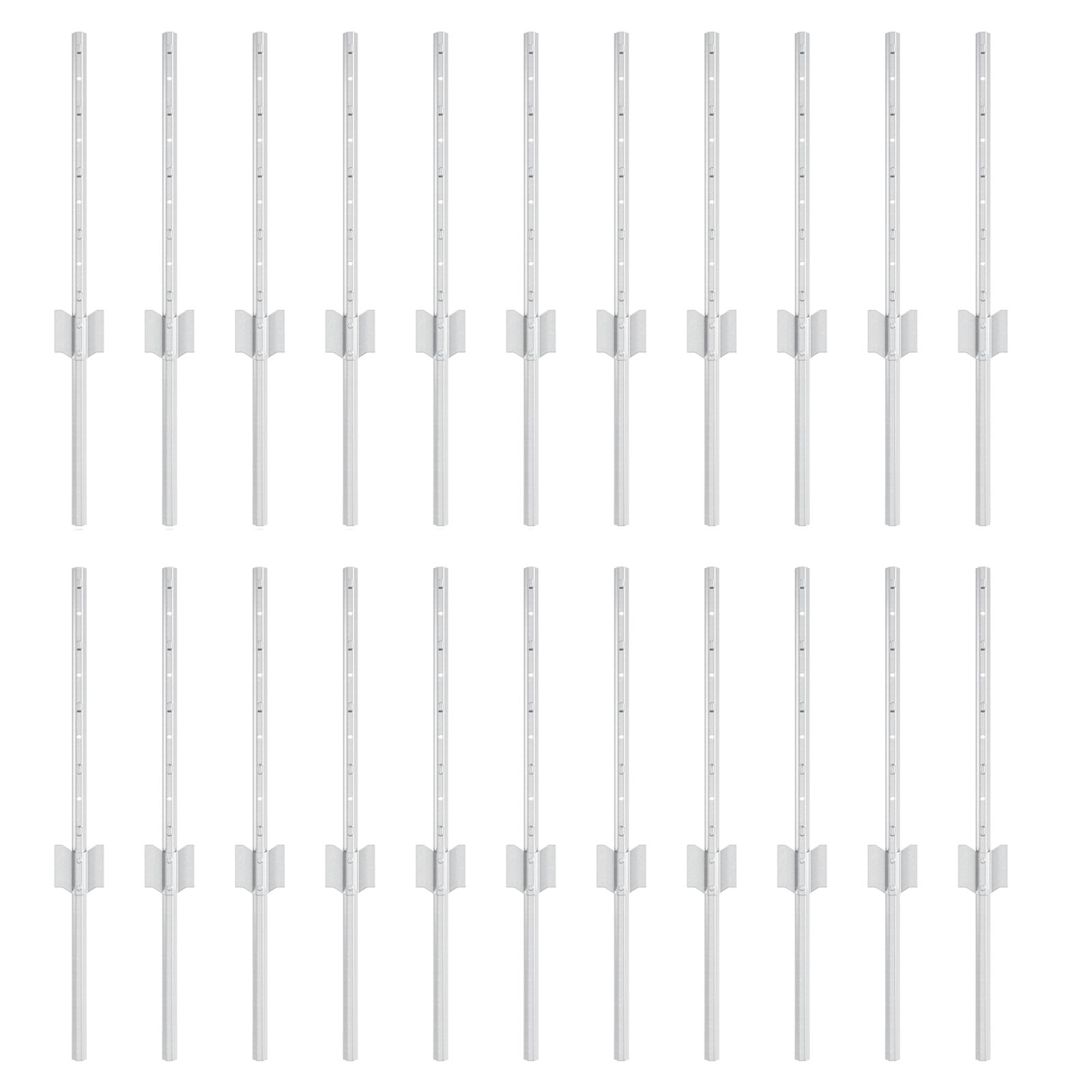 Zaunpfosten 22 Stk. U-Kanal Silber 80 cm Stahl