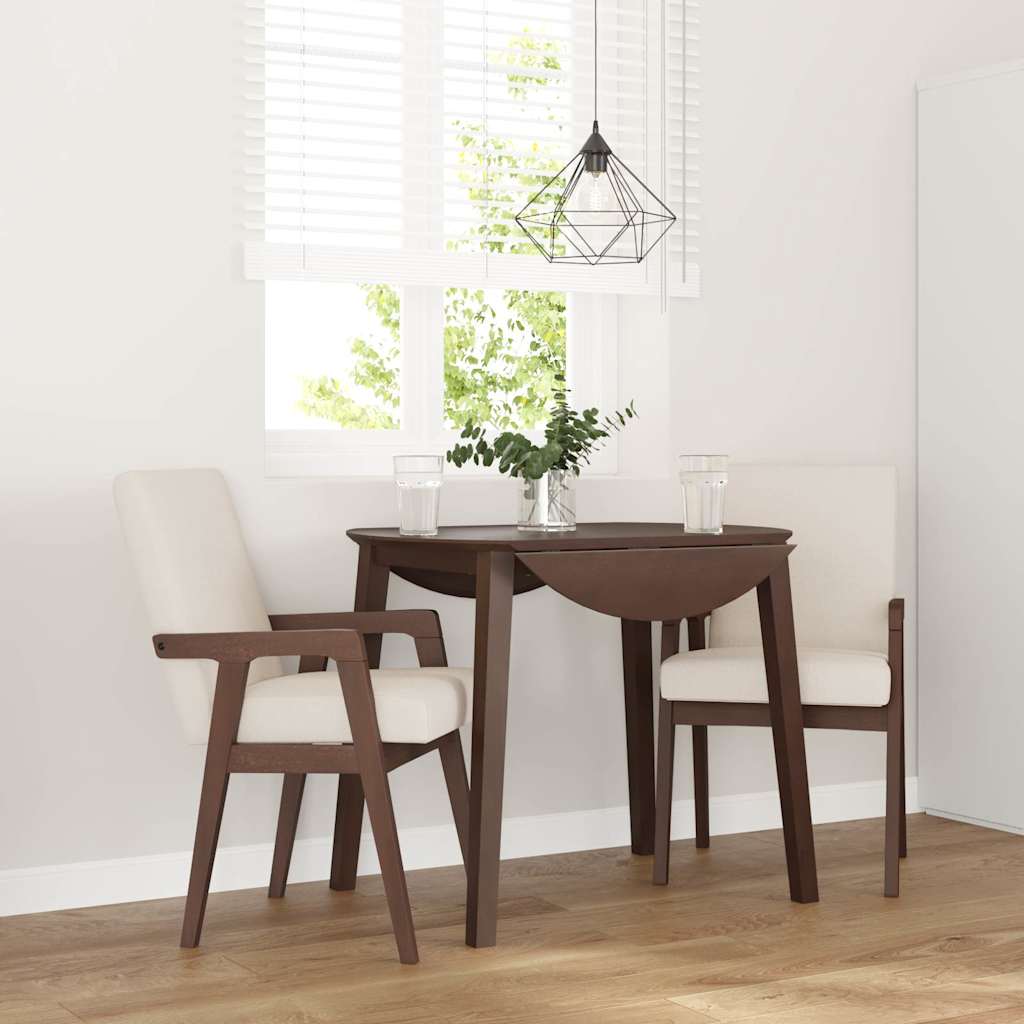 Esszimmerstühle mit Kissen 2 Stk. Braun Massivholz Gummibaum Esszimmerstühle mit Kissen 2 Stk. Braun Massivholz Gummibaum