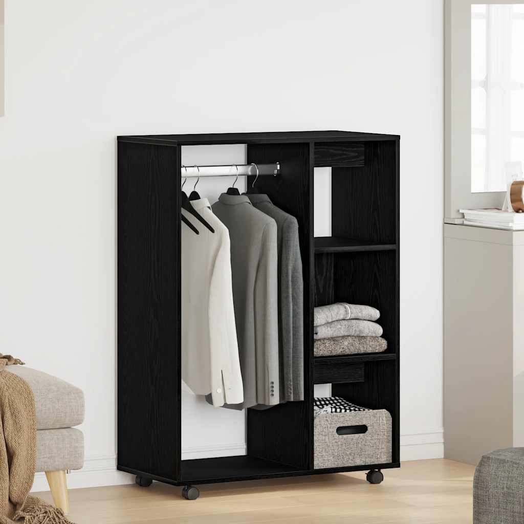 Kleiderschrank Schwarz Eichen-Optik 80x40x110 cm Holzwerkstoff Kleiderschrank Schwarz Eichen-Optik 80x40x110 cm Holzwerkstoff