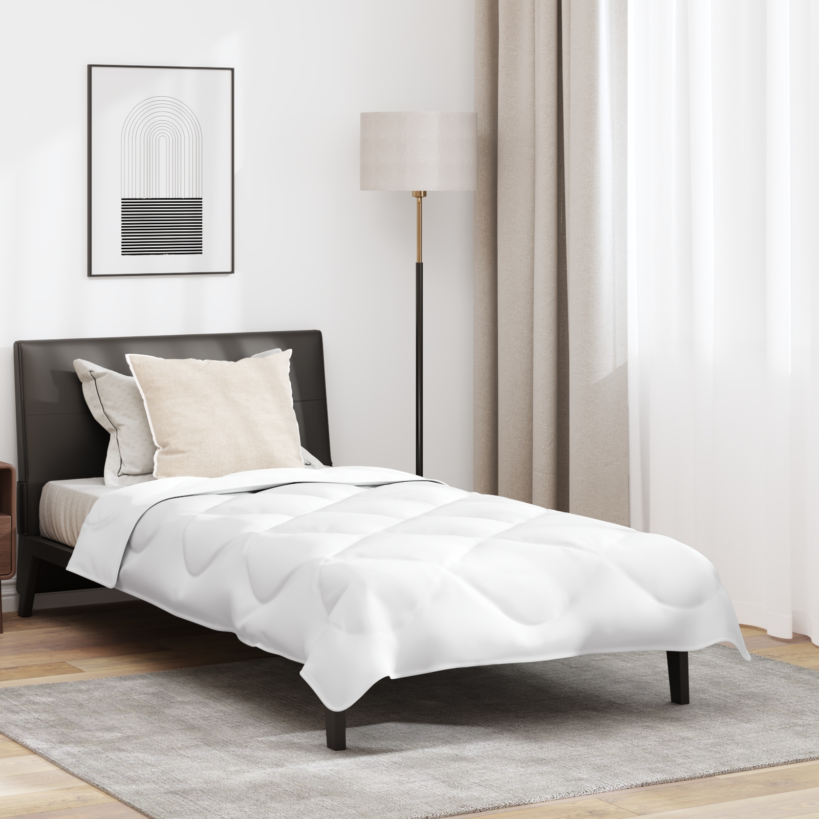 Sommer Bettdecke mit Kissen 2 pcs Weiß 155 x 200 cm Mikrofaser