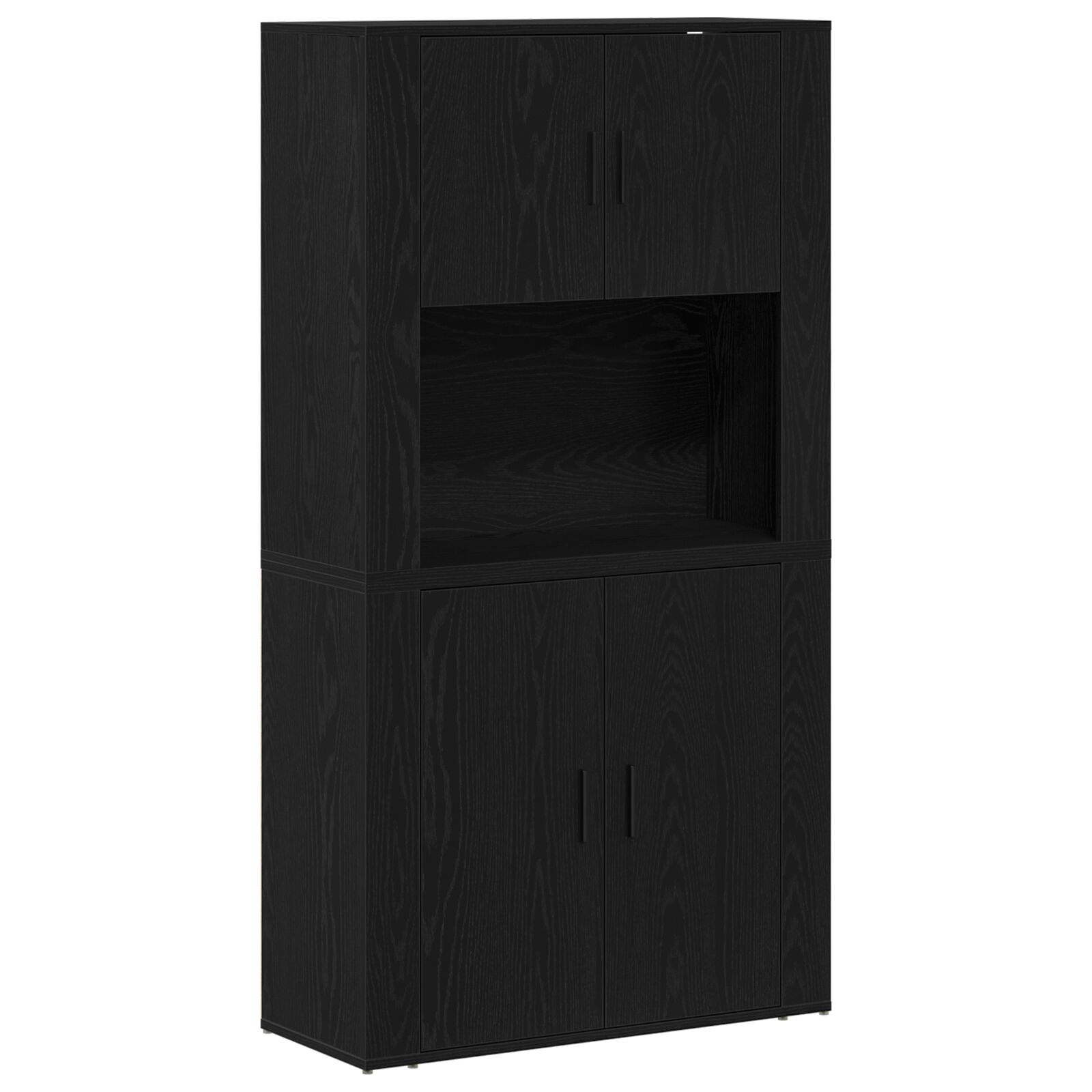 Highboard Schwarze Eiche 80x33x150 cm Holzwerkstoff