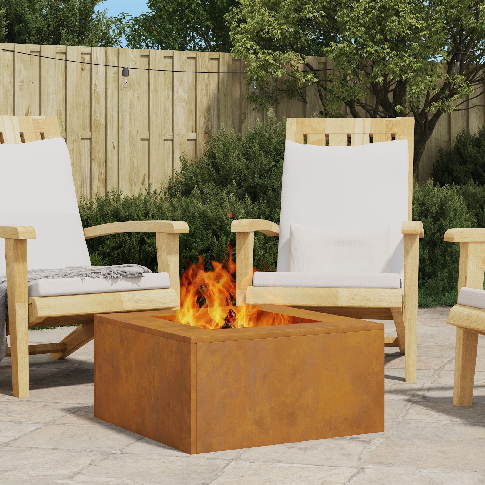 vidaXL Feuerstelle Quadrat 60x60x30 cm Wetterstahl vidaXL Feuerstelle Quadrat 60x60x30 cm Wetterstahl