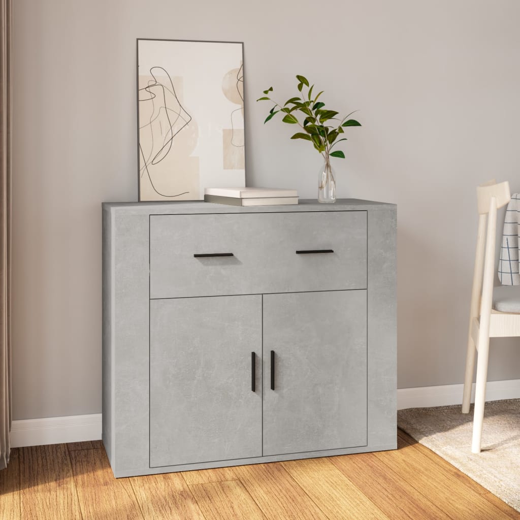 Sideboard Betongrau 80x33x70 cm Holzwerkstoff