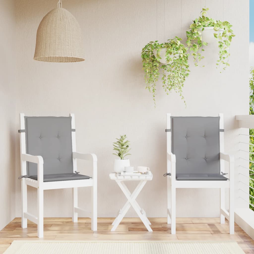 Gartenstuhlauflagen für Niedriglehner 2 Stk. Grau Oxford-Gewebe Gartenstuhlauflagen für Niedriglehner 2 Stk. Grau Oxford-Gewebe