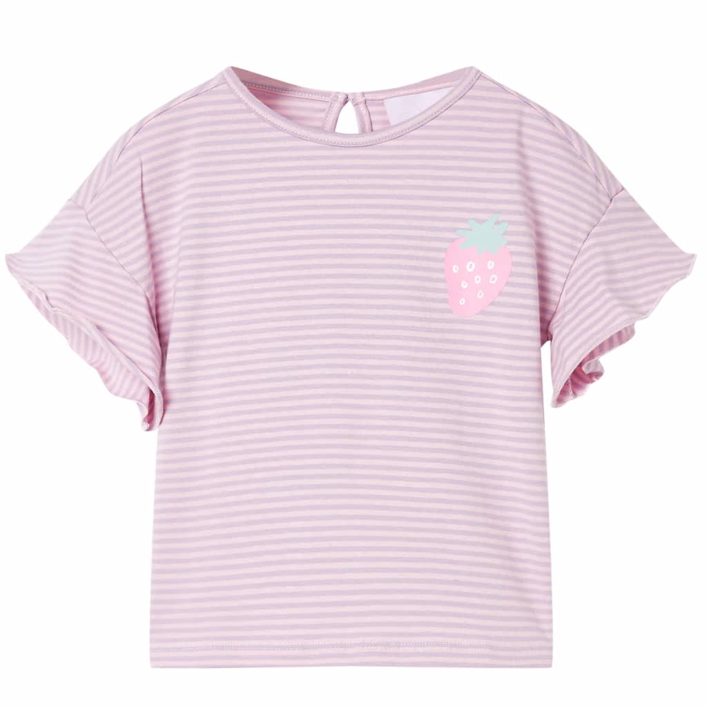 Kinder-T-Shirt mit Rüschenärmeln Lila 116 Kinder-T-Shirt mit Rüschenärmeln Lila 116