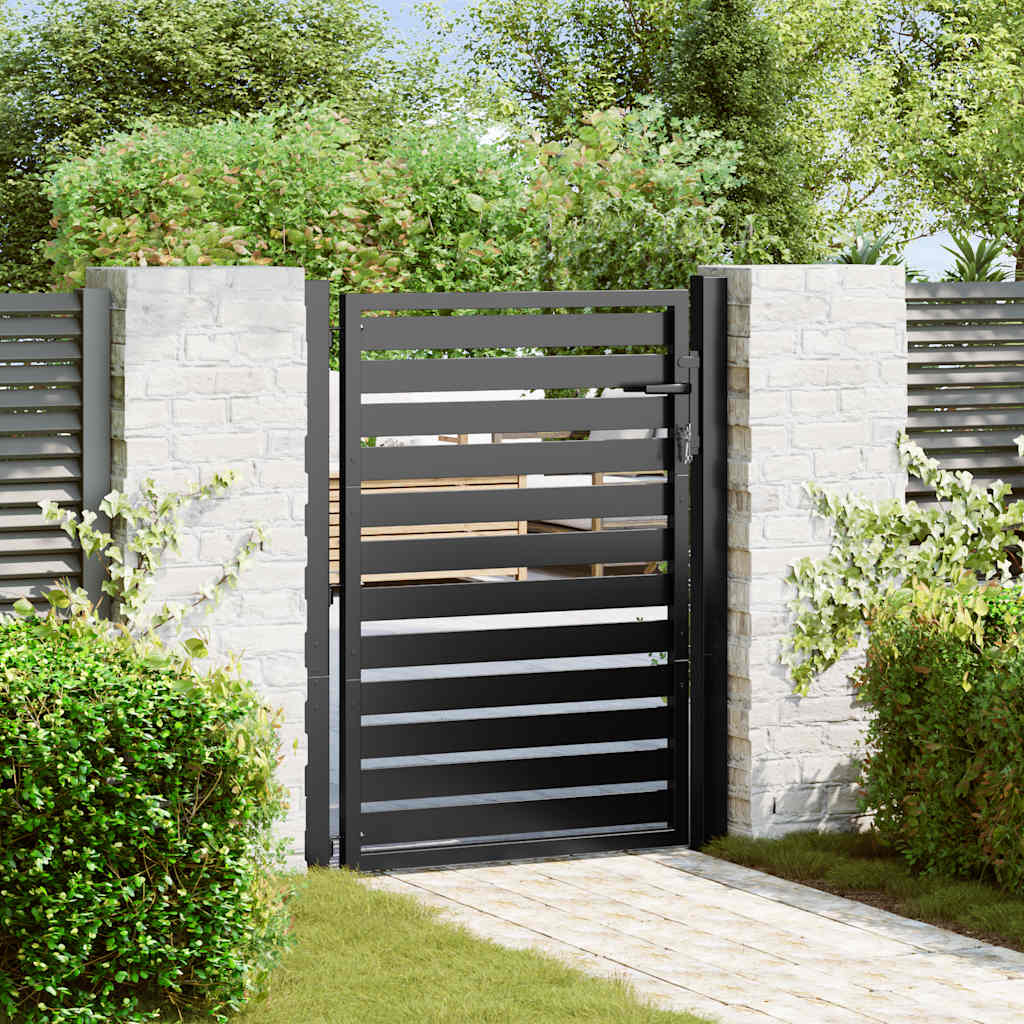 Gartentor Abschließbar Schwarz 100x120 cm Aluminium Gartentor Abschließbar Schwarz 100x120 cm Aluminium