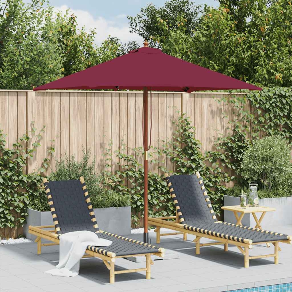 Sonnenschirm mit Holz-Mast 150x200 cm Bordeauxrot Sonnenschirm mit Holz-Mast 150x200 cm Bordeauxrot