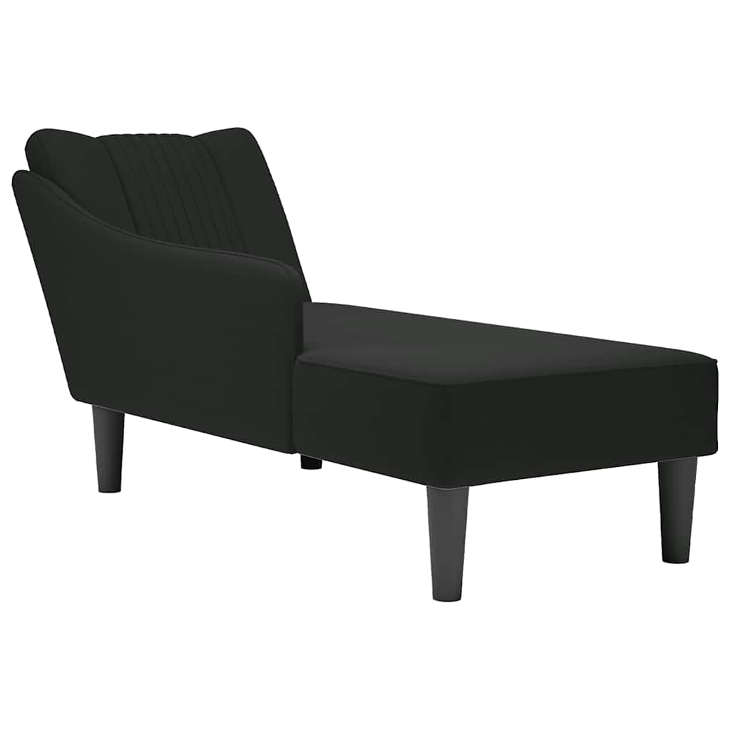 Chaiselongue mit Rechter Armlehne Schwarz Samt Chaiselongue mit Rechter Armlehne Schwarz Samt