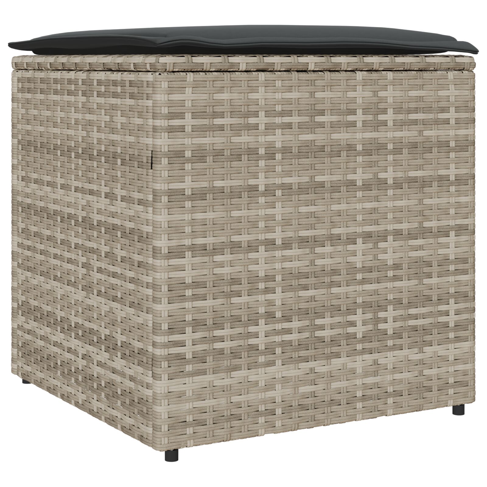 Outdoor Speicherbox Hellgrau und Dunkelgrau Synthetisches Rattan Outdoor Speicherbox Hellgrau und Dunkelgrau Synthetisches Rattan