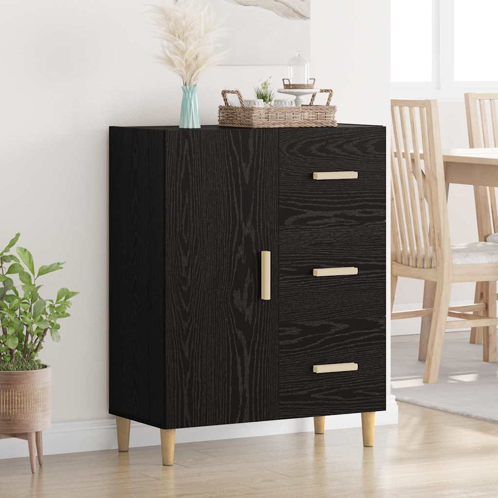 Sideboard Schwarze Eiche 34 x 69.5 x 90 cm Holzwerkstoff
