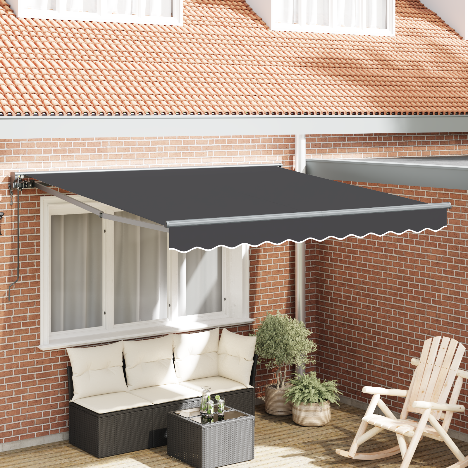 Automatische Einziehbare Markise Anthrazit 300x250 cm Automatische Einziehbare Markise Anthrazit 300x250 cm