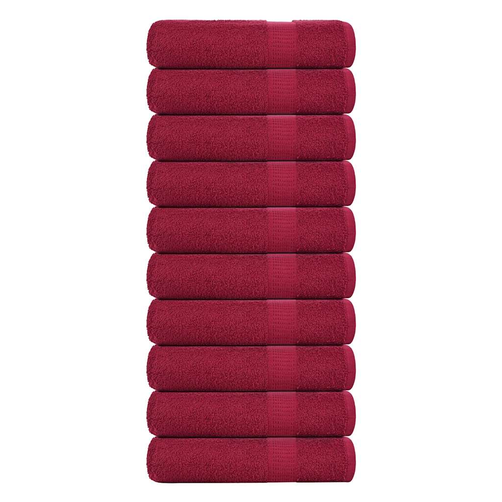 Handtücher 10 Stk. Bordeauxrot 50x100cm 360 g/m² 100% Baumwolle Handtücher 10 Stk. Bordeauxrot 50x100cm 360 g/m² 100% Baumwolle