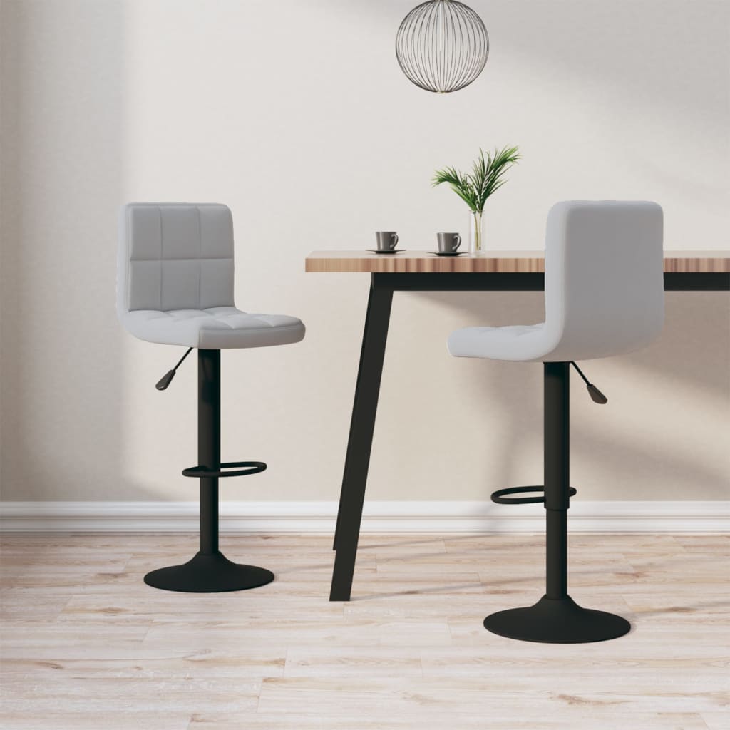 Barhocker 2 Stk. Hellgrau Samt Barhocker 2 Stk. Hellgrau Samt