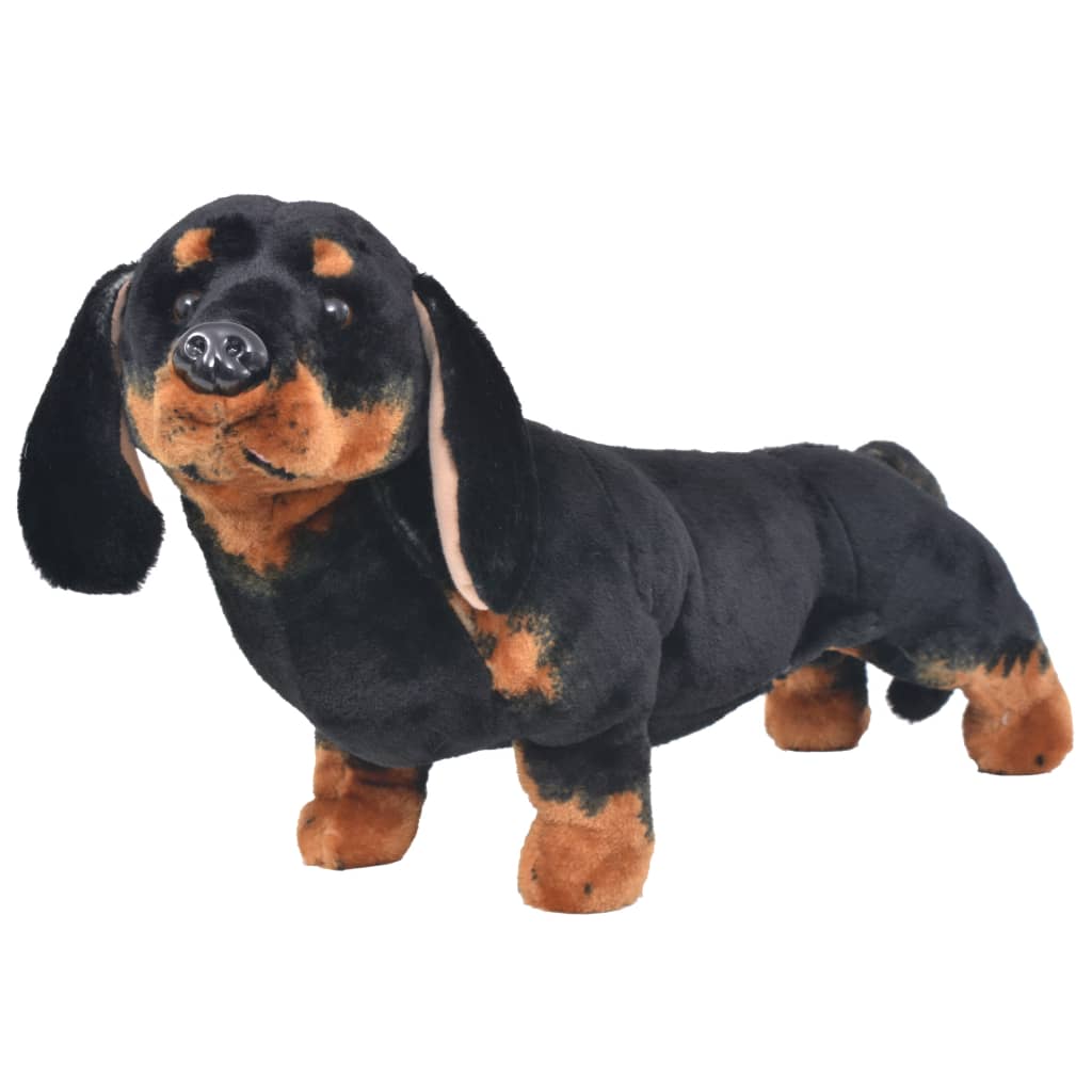 Plüschtier Hund Dackel Stehend Plüsch Schwarz XXL Plüschtier Hund Dackel Stehend Plüsch Schwarz XXL