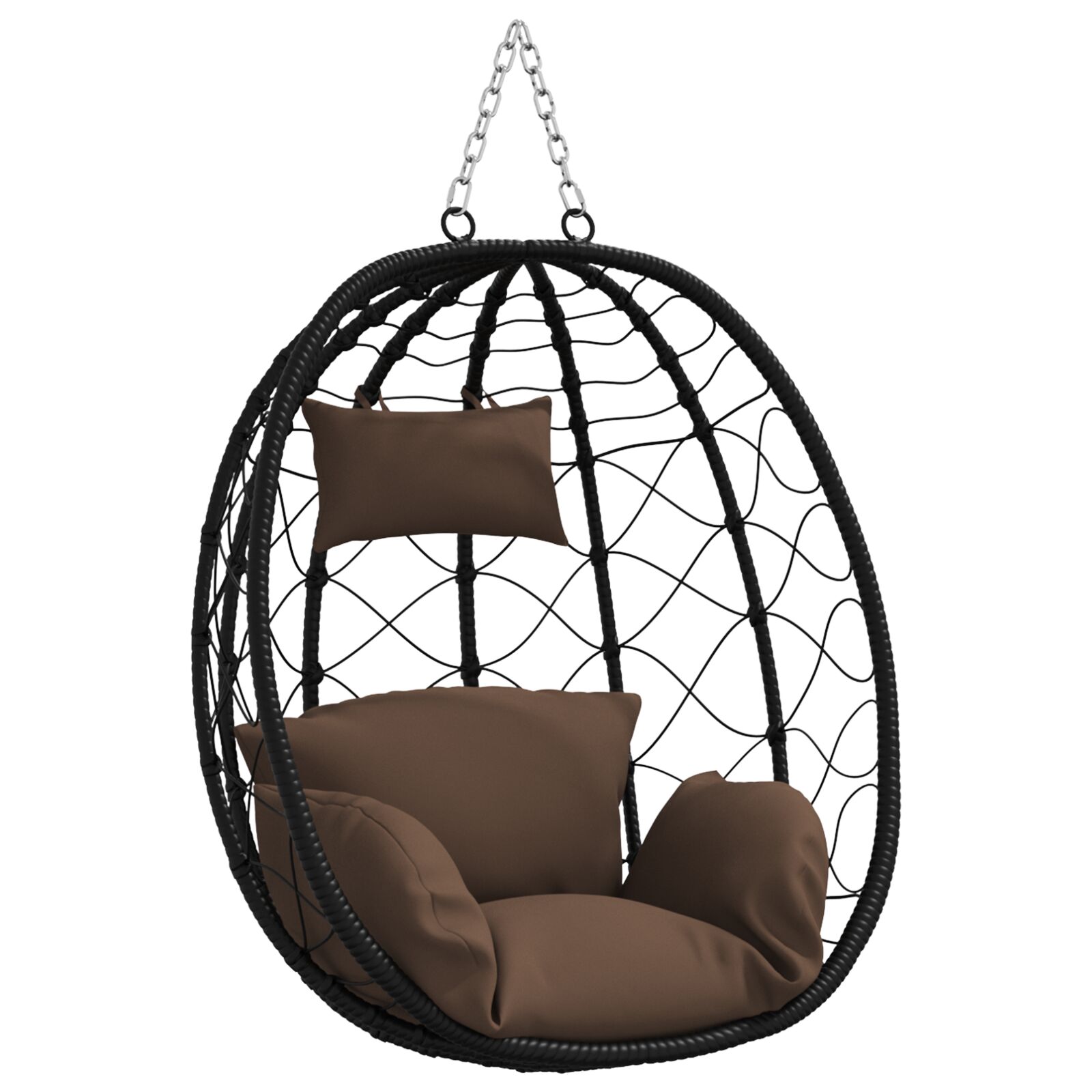 Hängender Eierstuhl Korb ohne Ständer Kaffee Poly Rattan Hängender Eierstuhl Korb ohne Ständer Kaffee Poly Rattan