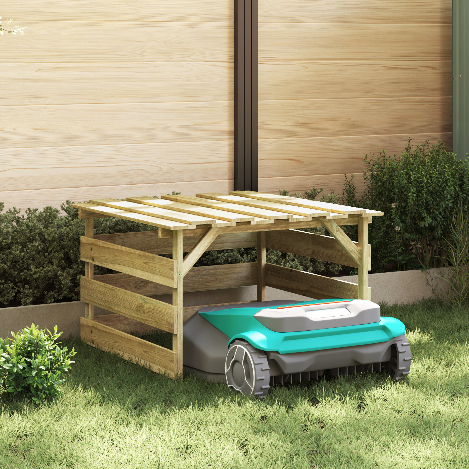 Roboter-Rasenmäher Garage Imprägniertes Holz Kiefer Roboter-Rasenmäher Garage Imprägniertes Holz Kiefer