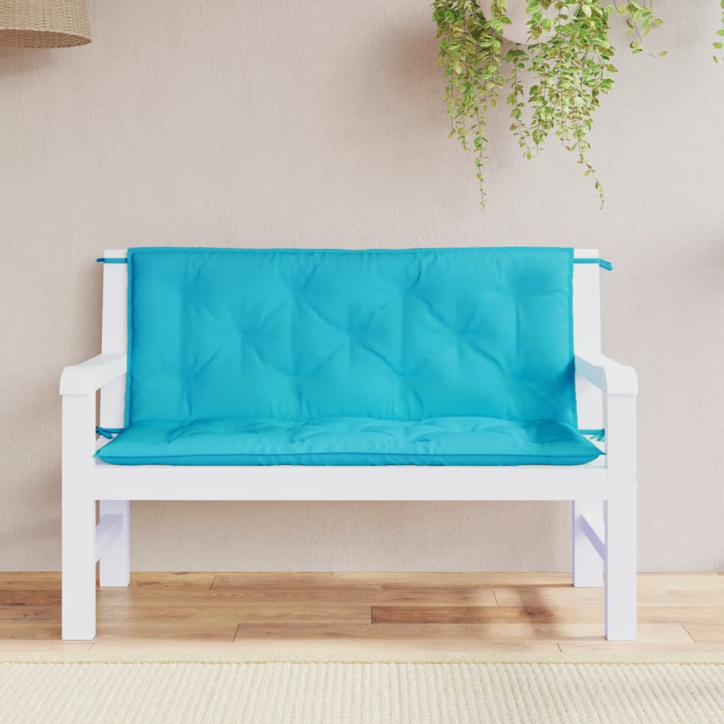Gartenbank-Auflagen 2 Stk. Türkis 120x50x7 cm Stoff Gartenbank-Auflagen 2 Stk. Türkis 120x50x7 cm Stoff