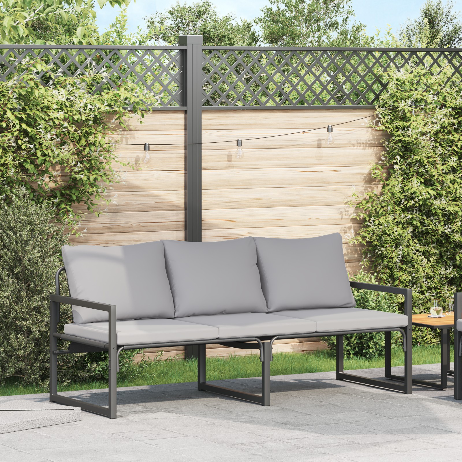 Gartenbank Schwarz 61 x 72,5 x 71 cm Stahl Gartenbank Schwarz 61 x 72,5 x 71 cm Stahl
