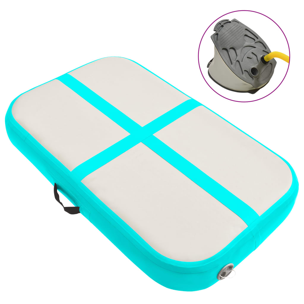 Aufblasbare Gymnastikmatte mit Pumpe 60x100x10 cm PVC Grün Aufblasbare Gymnastikmatte mit Pumpe 60x100x10 cm PVC Grün