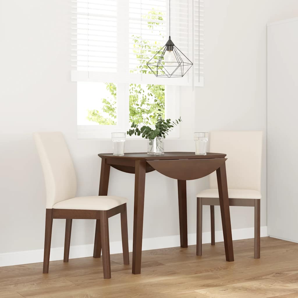 Esszimmerstühle mit Kissen 2 Stk. Braun Massivholz Gummibaum Esszimmerstühle mit Kissen 2 Stk. Braun Massivholz Gummibaum