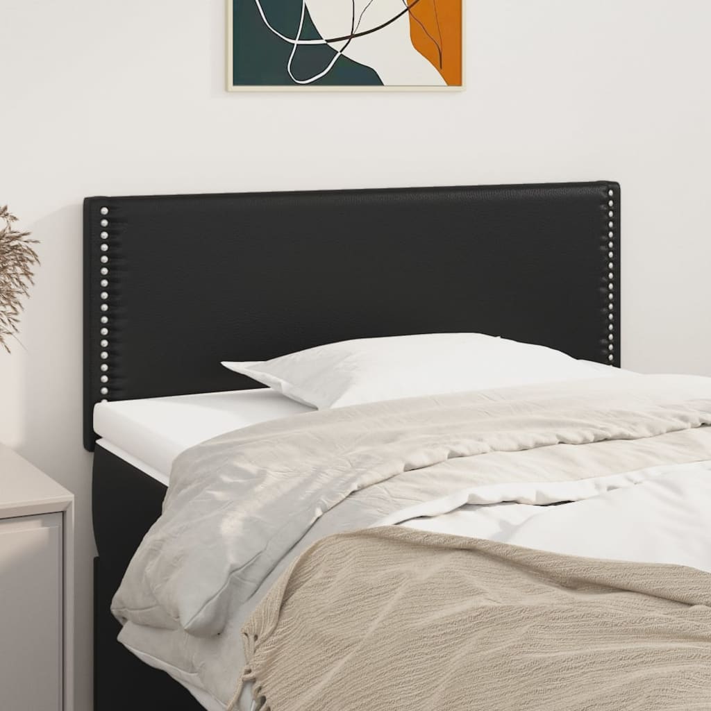 Kopfteil Schwarz 100x5x78/88 cm Kunstleder Kopfteil Schwarz 100x5x78/88 cm Kunstleder