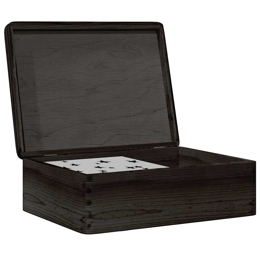 Holzkiste mit Deckel Schwarz 40x30x13 cm Massivholz Kiefer Holzkiste mit Deckel Schwarz 40x30x13 cm Massivholz Kiefer