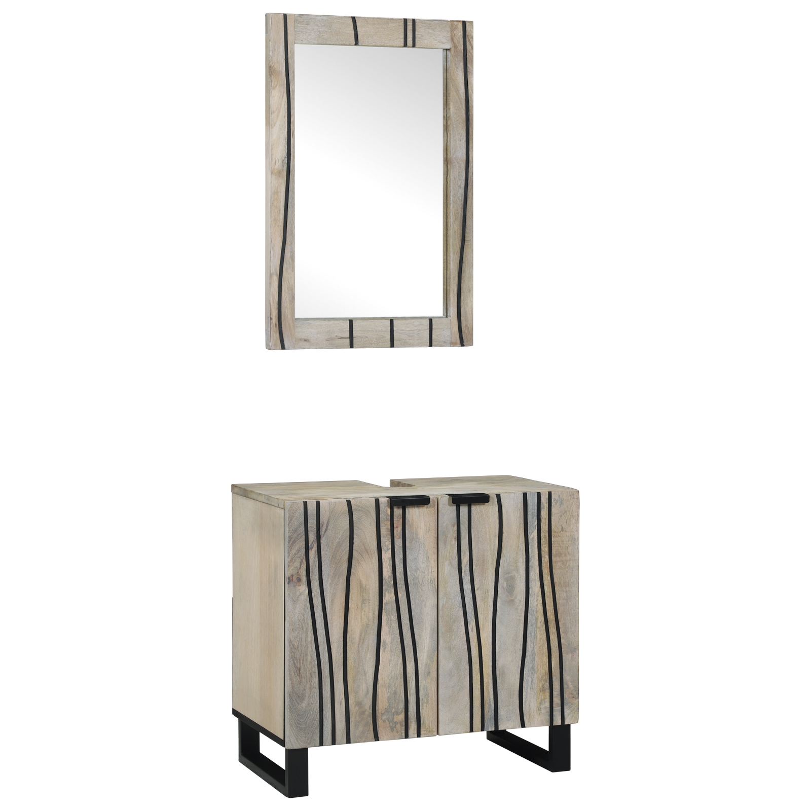 Badezimmermöbel Set mit Regal mit Speicher mit Tür mit Spiegel 2 pcs Weiß 62 x 33 x 58 cm Badezimmermöbel Set mit Regal mit Speicher mit Tür mit Spiegel 2 pcs Weiß 62 x 33 x 58 cm