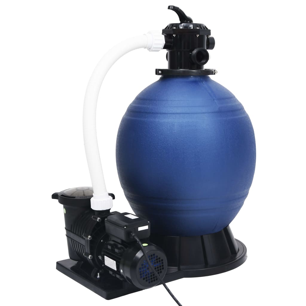 Sandfilter mit 7-Wege-Ventil und 1000 W Pumpe Blau Schwarz Sandfilter mit 7-Wege-Ventil und 1000 W Pumpe Blau Schwarz