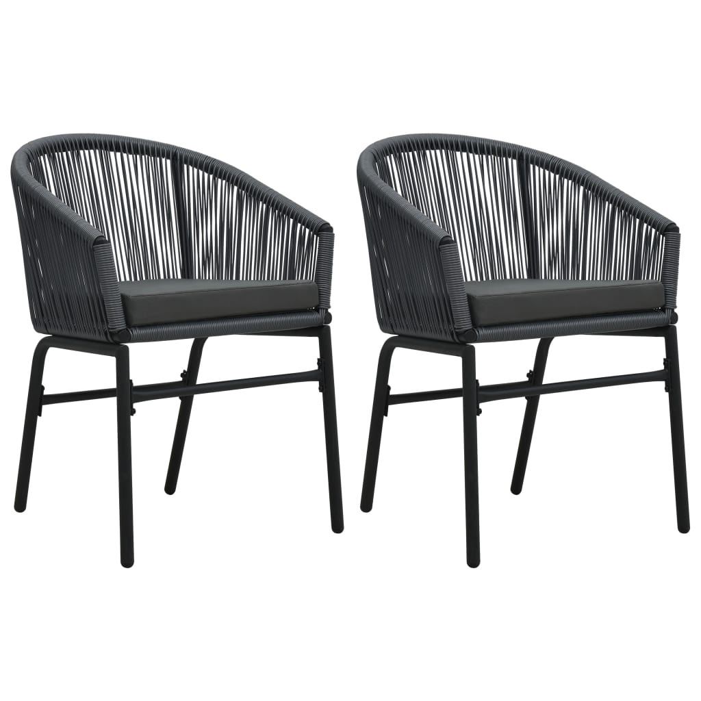 Gartenstühle 2 Stk. Anthrazit PE-Rattan Gartenstühle 2 Stk. Anthrazit PE-Rattan