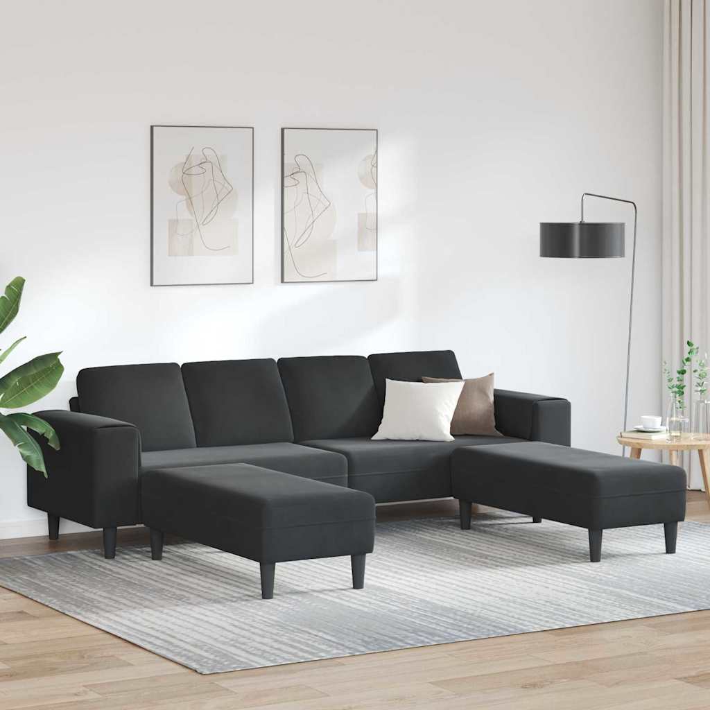 Sofa Set 3 pcs Schwarz Samt Sofa Set 3 pcs Schwarz Samt