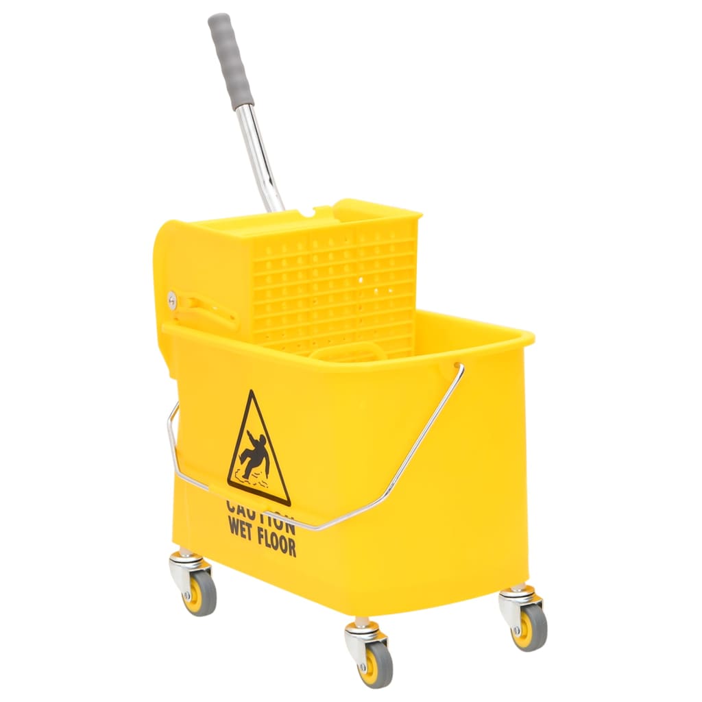 Mopp-Eimer mit Presse und Rollen Gelb 20 L Polypropylen Mopp-Eimer mit Presse und Rollen Gelb 20 L Polypropylen