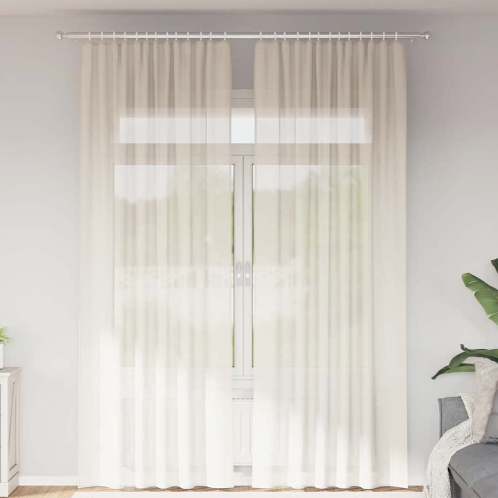 Voile Vorhänge mit Lasche 2 Stk. Creme Voile Vorhänge mit Lasche 2 Stk. Creme