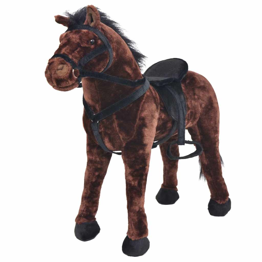 Plüschtier Pferd Stehend Plüsch Dunkelbraun XXL Plüschtier Pferd Stehend Plüsch Dunkelbraun XXL