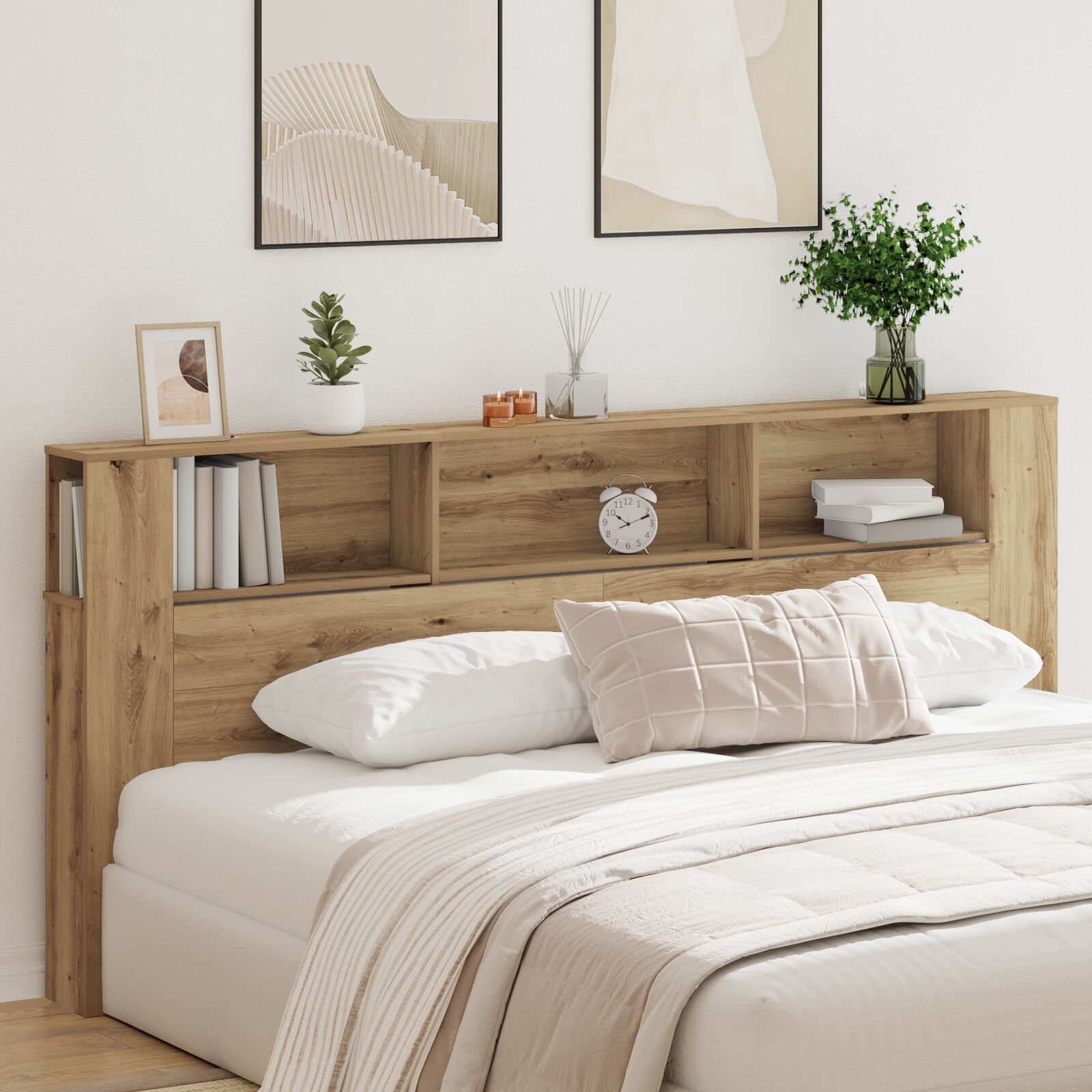 vidaXL Kopfteil Schrank Artisan Eiche 220x18,5x104,5 cm vidaXL Kopfteil Schrank Artisan Eiche 220x18,5x104,5 cm