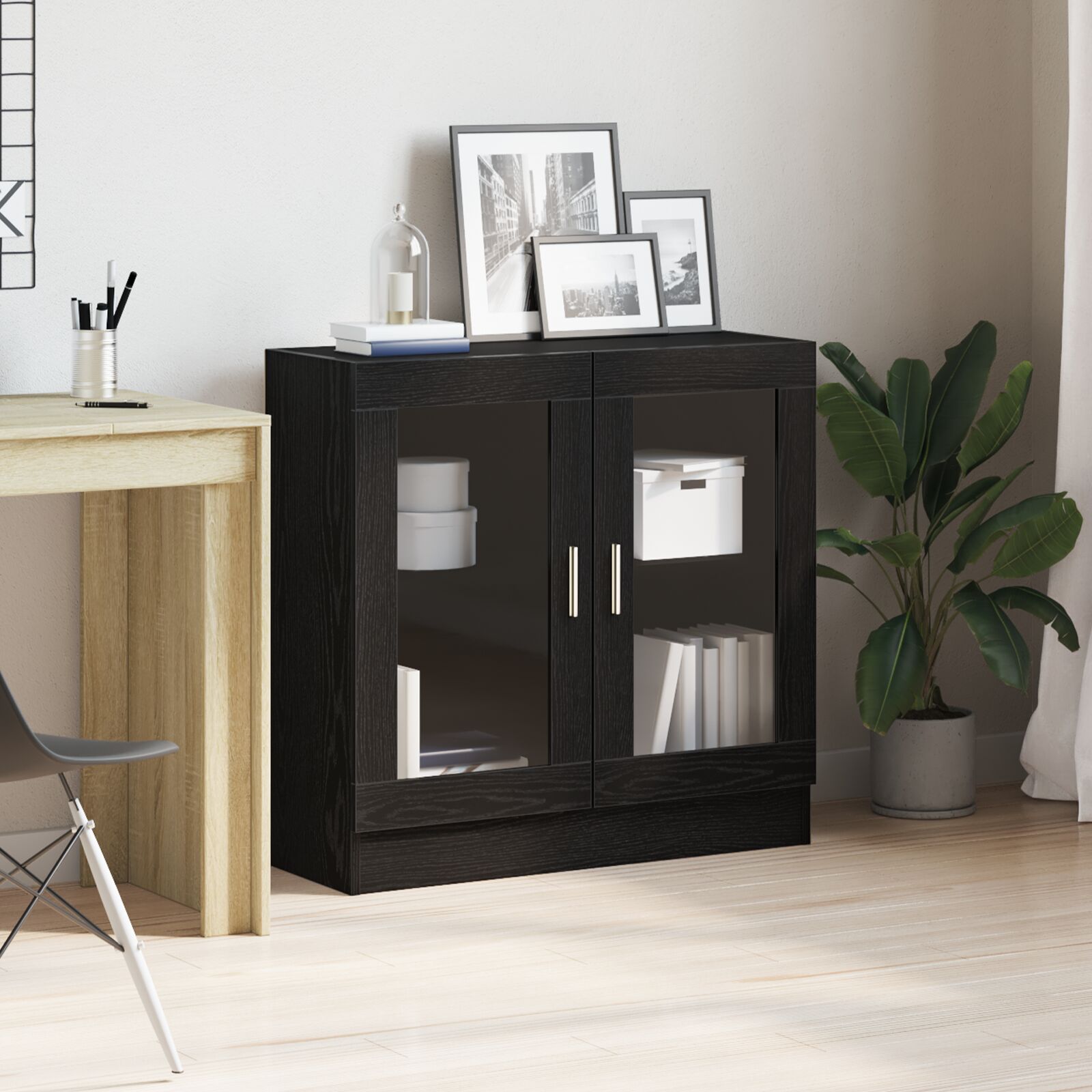vidaXL Bücherregal Schwarz Eiche 82,5x30,5x80 cm aus Spanplatte vidaXL Bücherregal Schwarz Eiche 82,5x30,5x80 cm aus Spanplatte