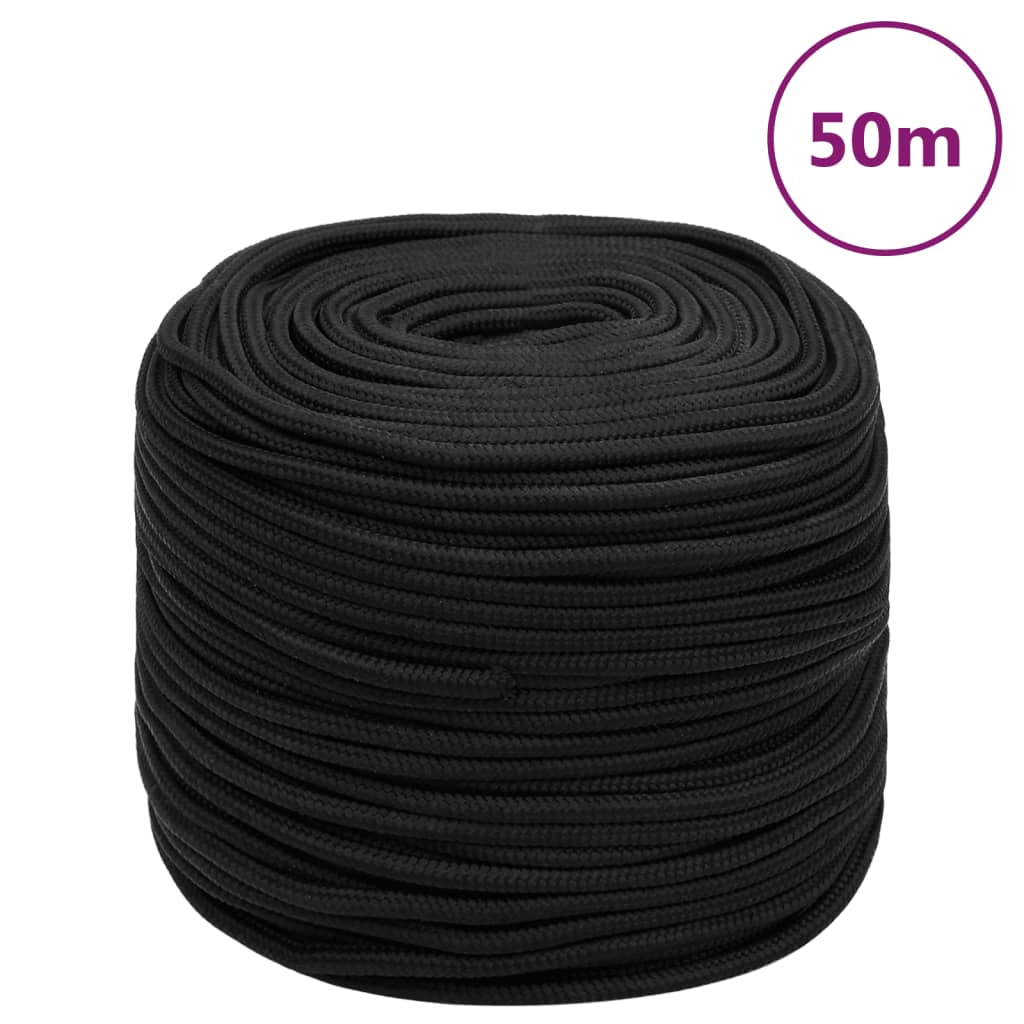 Bootsseil Schwarz 8 mm 50 m Polypropylen