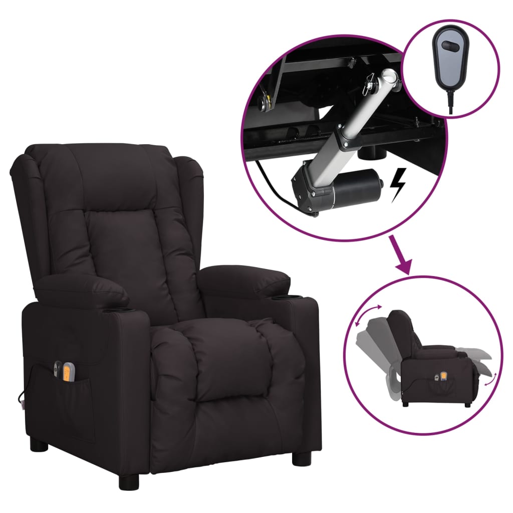 Massagesessel Elektrisch Schwarz Kunstleder Massagesessel Elektrisch Schwarz Kunstleder