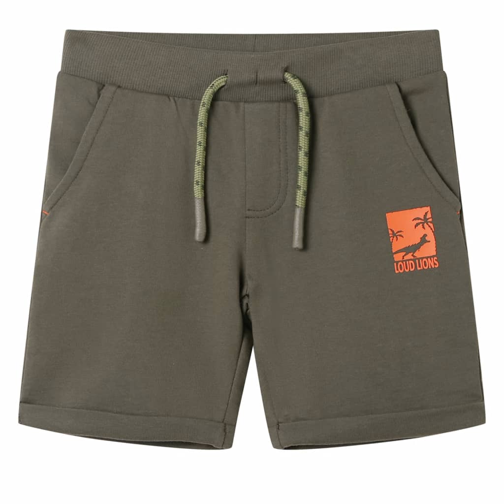 Kindershorts mit Kordelzug Dunkles Khaki 116 Kindershorts mit Kordelzug Dunkles Khaki 116