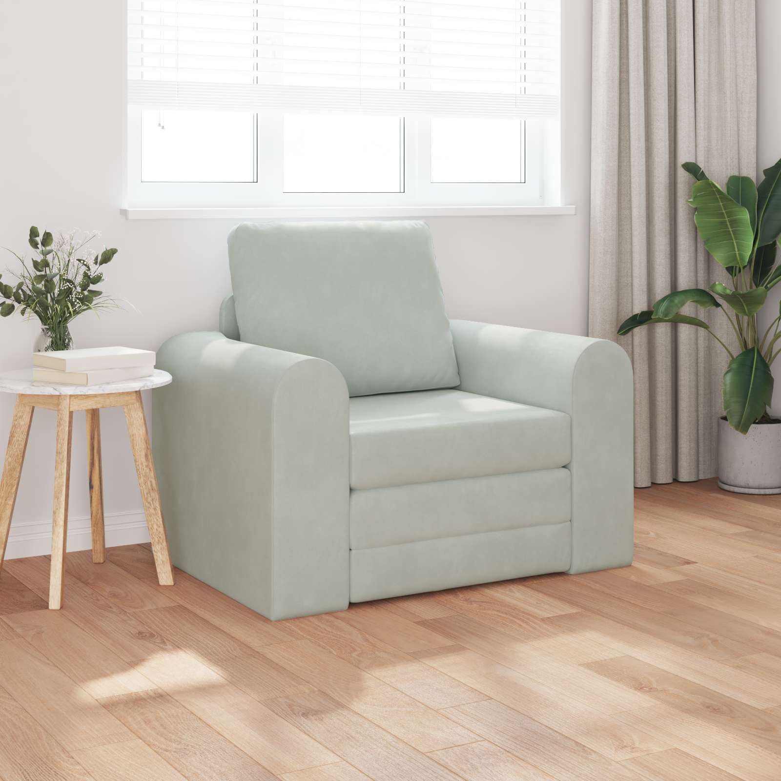 Fußsofabett 2-in-1 hellgrau 98x71x83 cm Samt Fußsofabett 2-in-1 hellgrau 98x71x83 cm Samt