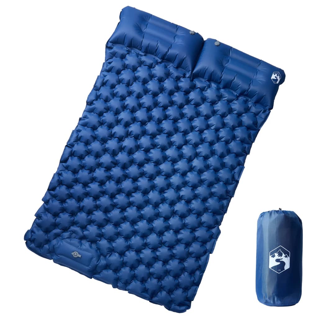Doppel-Isomatte mit Kissen Selbstaufblasend Marineblau Doppel-Isomatte mit Kissen Selbstaufblasend Marineblau