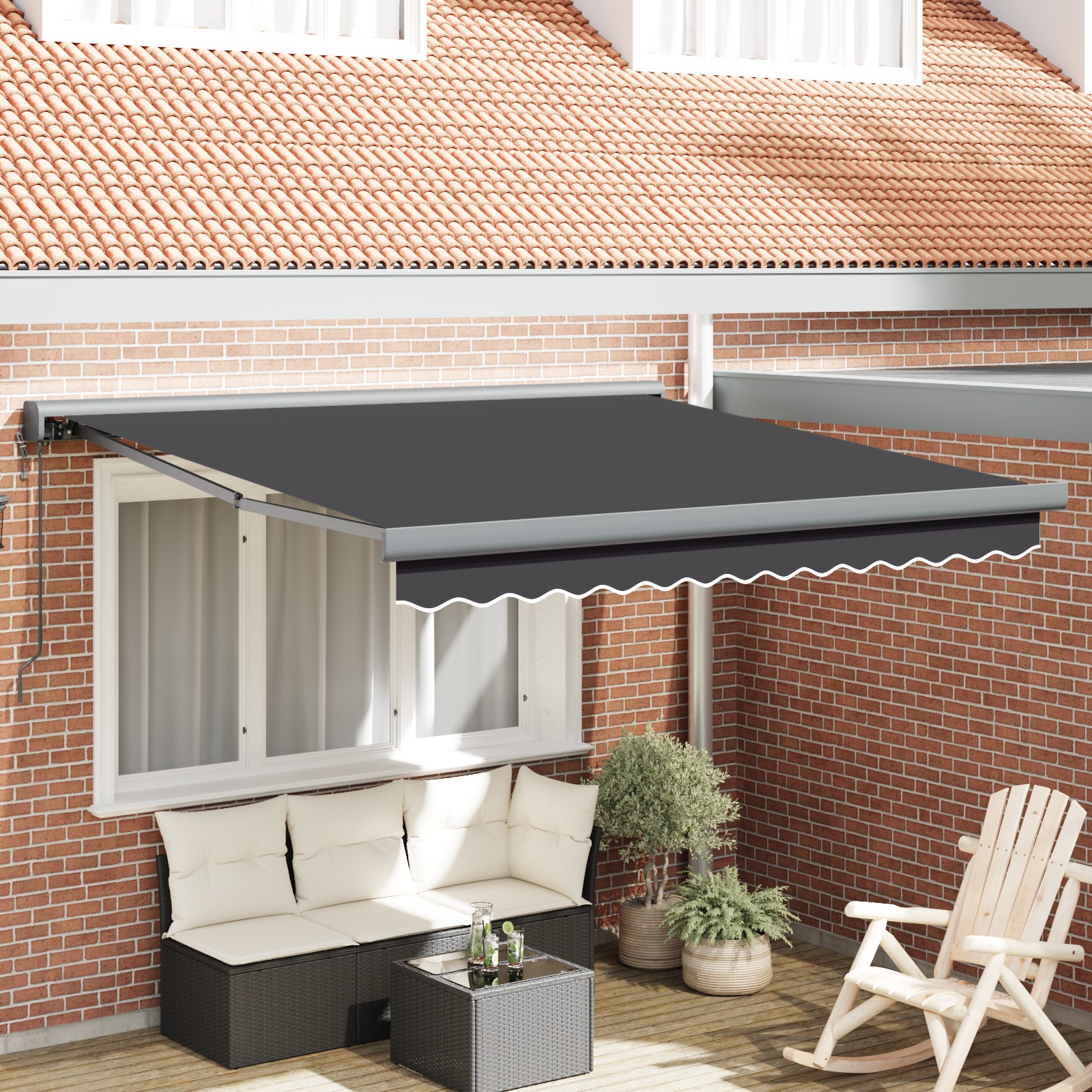Automatische einziehbare Markise in Anthrazit 300x250 cm Automatische einziehbare Markise in Anthrazit 300x250 cm