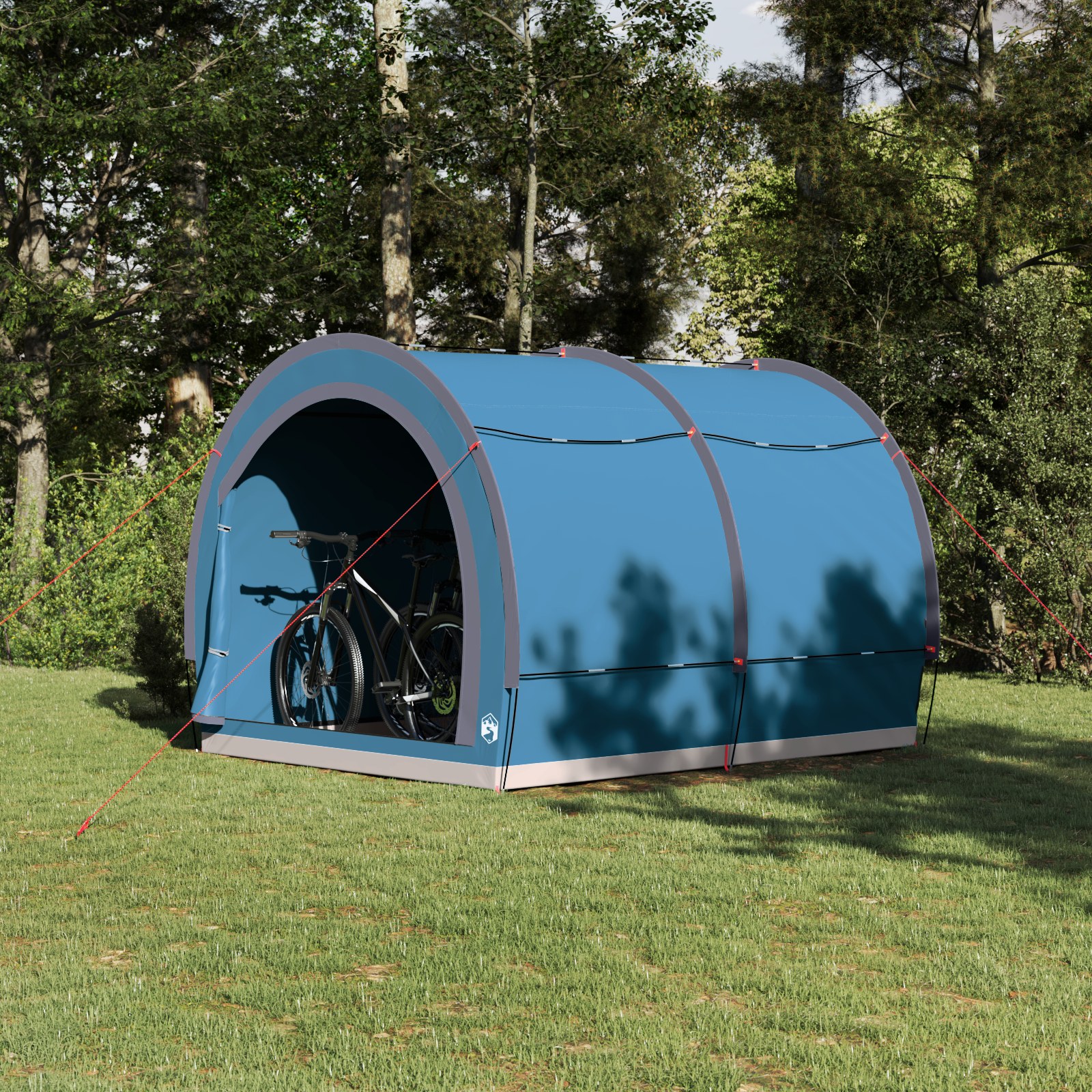 Fahrradgarage mit Dach mit Speicher mit Luftentlüftung Blau 256 x 222 x 182 cm Fahrradgarage mit Dach mit Speicher mit Luftentlüftung Blau 256 x 222 x 182 cm