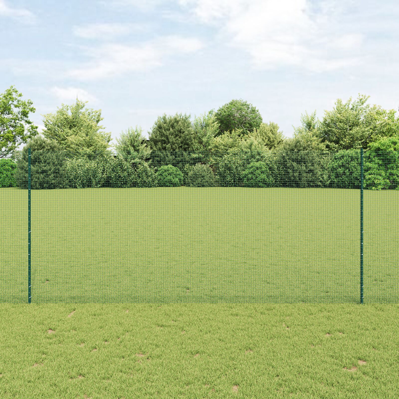 Geschweißter Drahtzaun mit 11 U-Stäben Grün 1,4x25 m Stahl