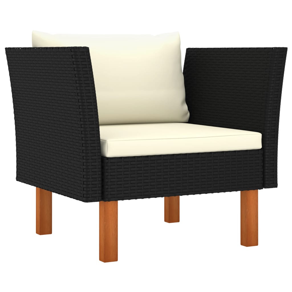 Gartensofa Poly Rattan und Eukalyptus Massivholz Gartensofa Poly Rattan und Eukalyptus Massivholz
