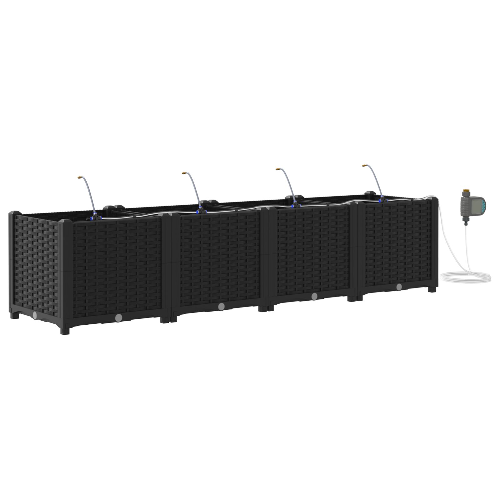 Gartenpflanzer mit Bewässerungssystem 4 Stk Schwarz Gartenpflanzer mit Bewässerungssystem 4 Stk Schwarz
