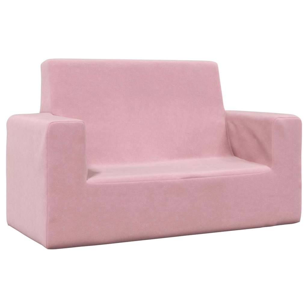 Kindersofa 2-Sitzer Rosa Weich Plüsch Kindersofa 2-Sitzer Rosa Weich Plüsch