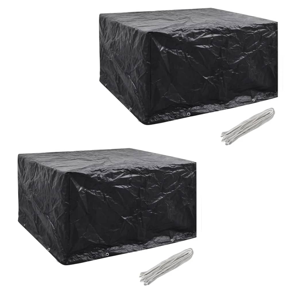 Gartenmöbel-Abdeckungen 2 Stk. 6 Personen Poly Rattan 8 Ösen Gartenmöbel-Abdeckungen 2 Stk. 6 Personen Poly Rattan 8 Ösen