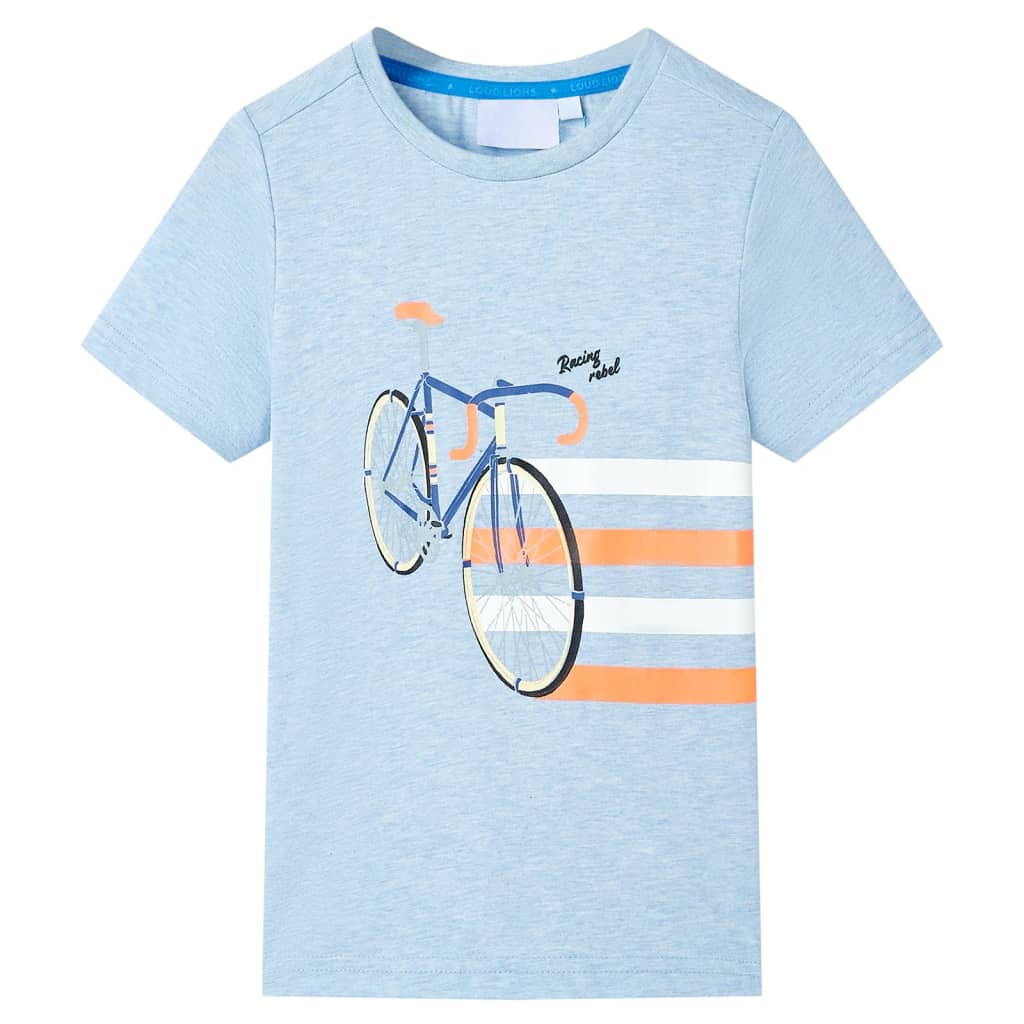 Kinder-T-Shirt Hellblau Melange 104 Kinder-T-Shirt Hellblau Melange 104