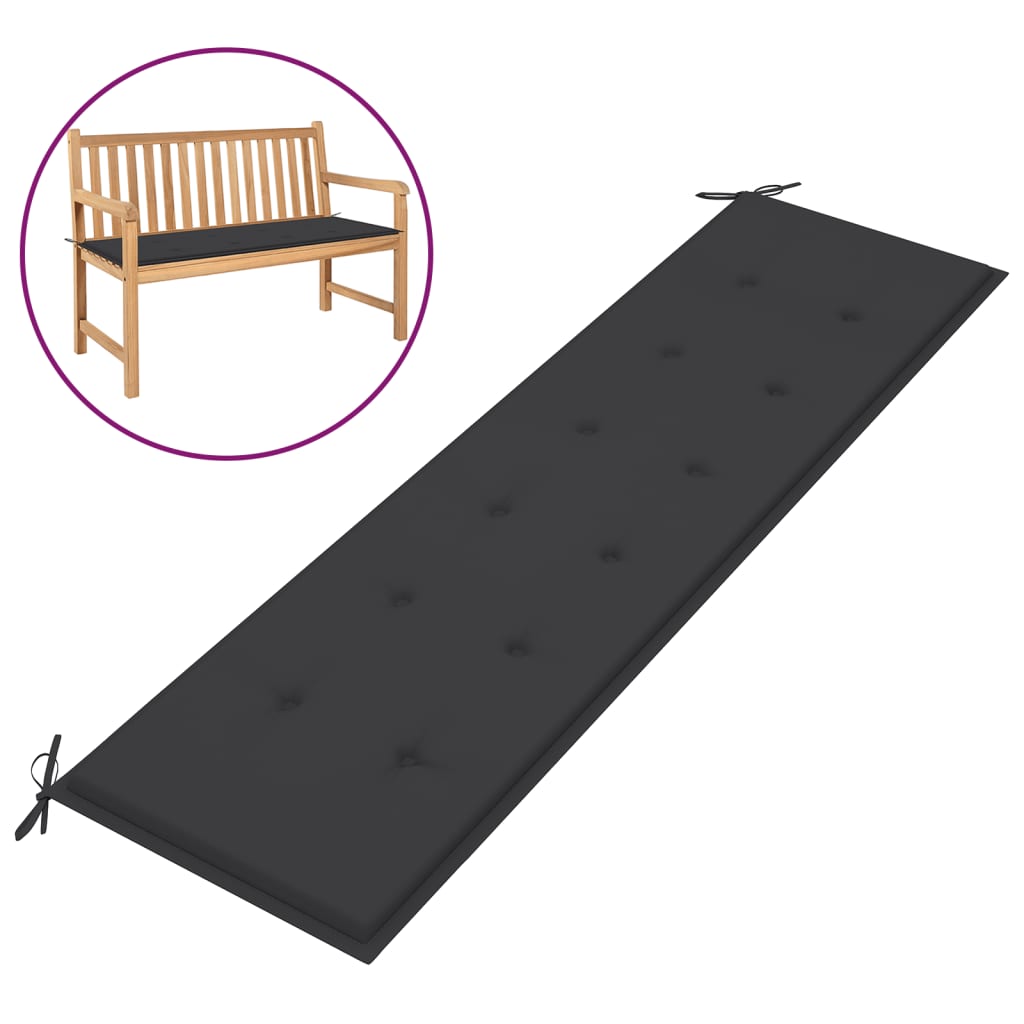 Gartenbank-Auflage Anthrazit 180x50x3 cm Oxford-Gewebe Gartenbank-Auflage Anthrazit 180x50x3 cm Oxford-Gewebe