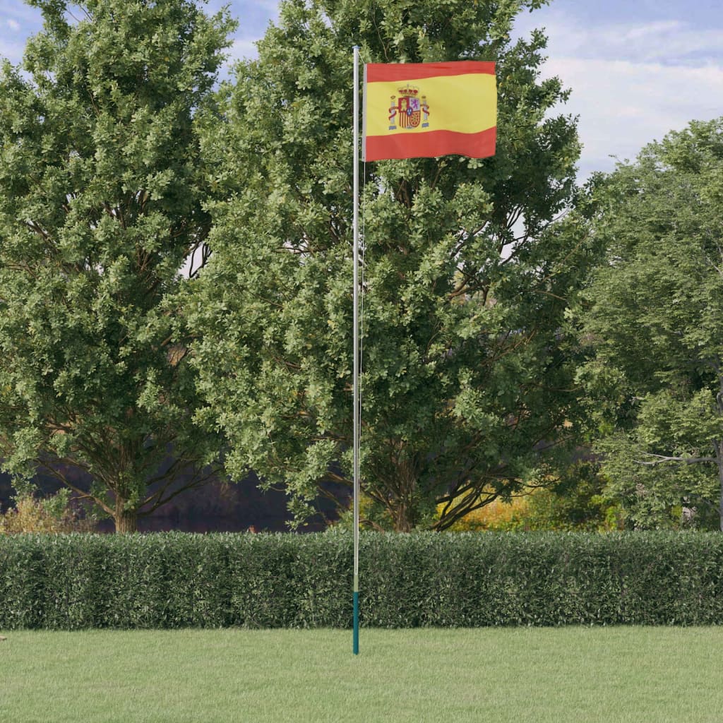 Flagge Spaniens mit Mast 6,23 m Aluminium Flagge Spaniens mit Mast 6,23 m Aluminium